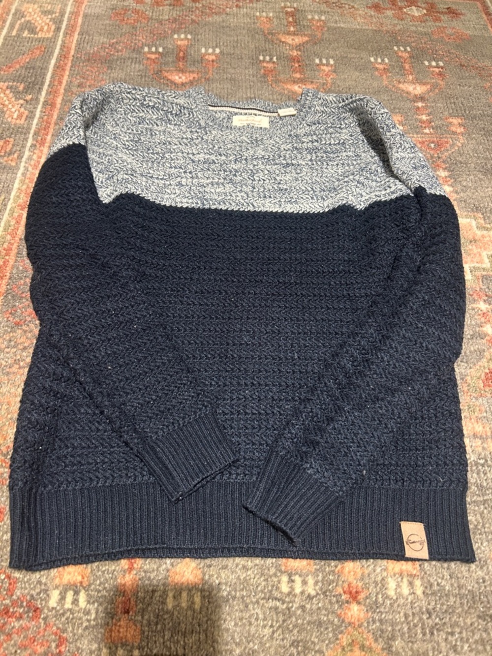 Weatherproof Men's Navy and Heather Gray Crewneck Sweater